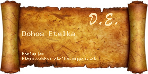 Dohos Etelka névjegykártya